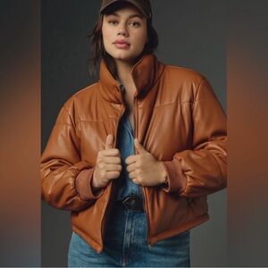 Anthropologie Brown Leather Jacket